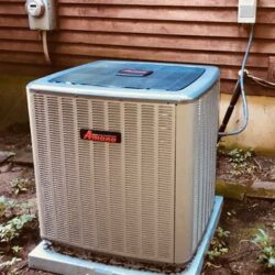 After: This is a photo of the NEW Amana 16-SEER outdoor condensing unit.