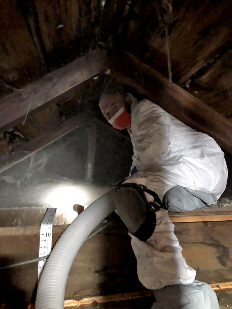 worker in the attic