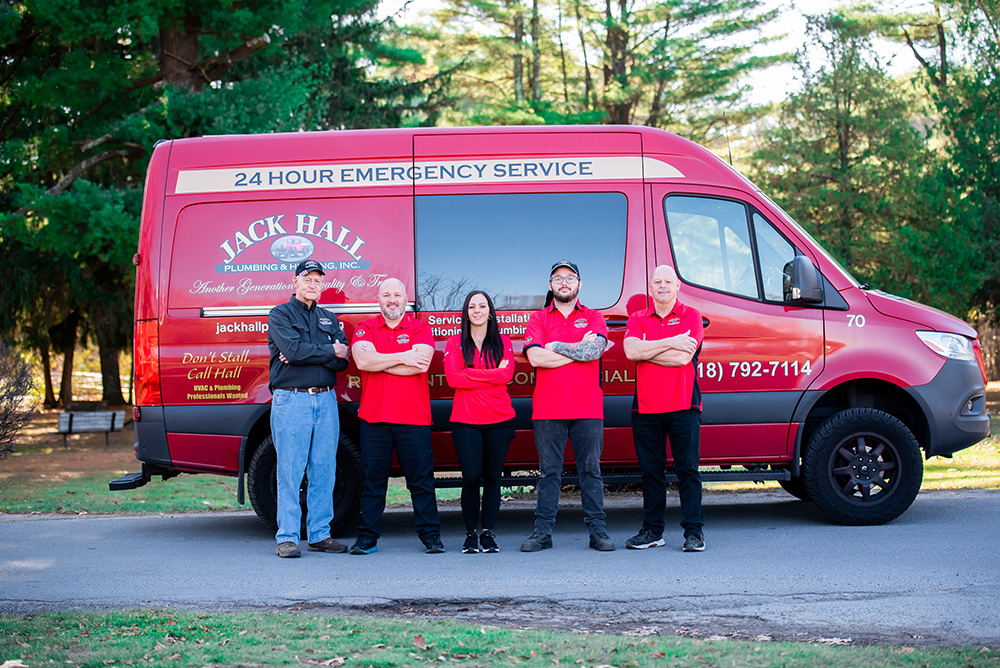 Family in front of Jack Hall van