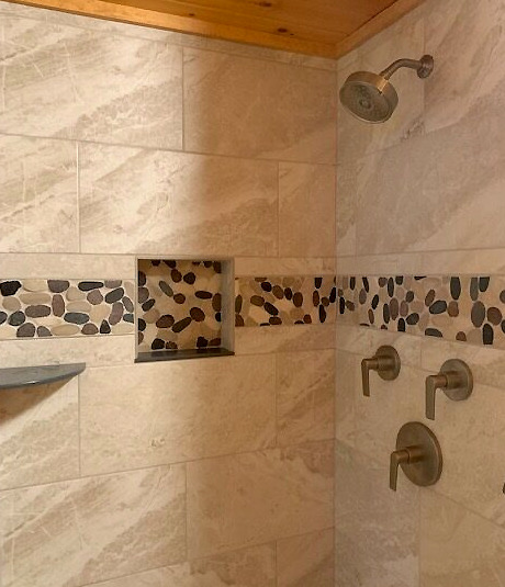 fancy stones in shower