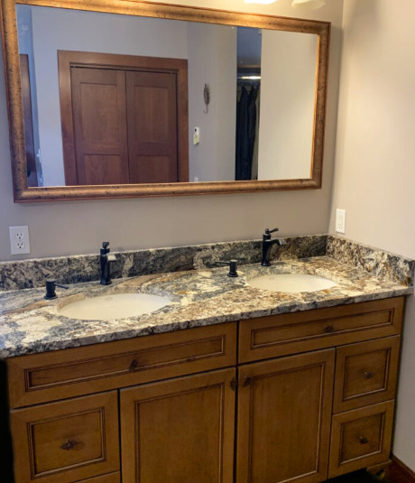 double vanity sink in bathroom