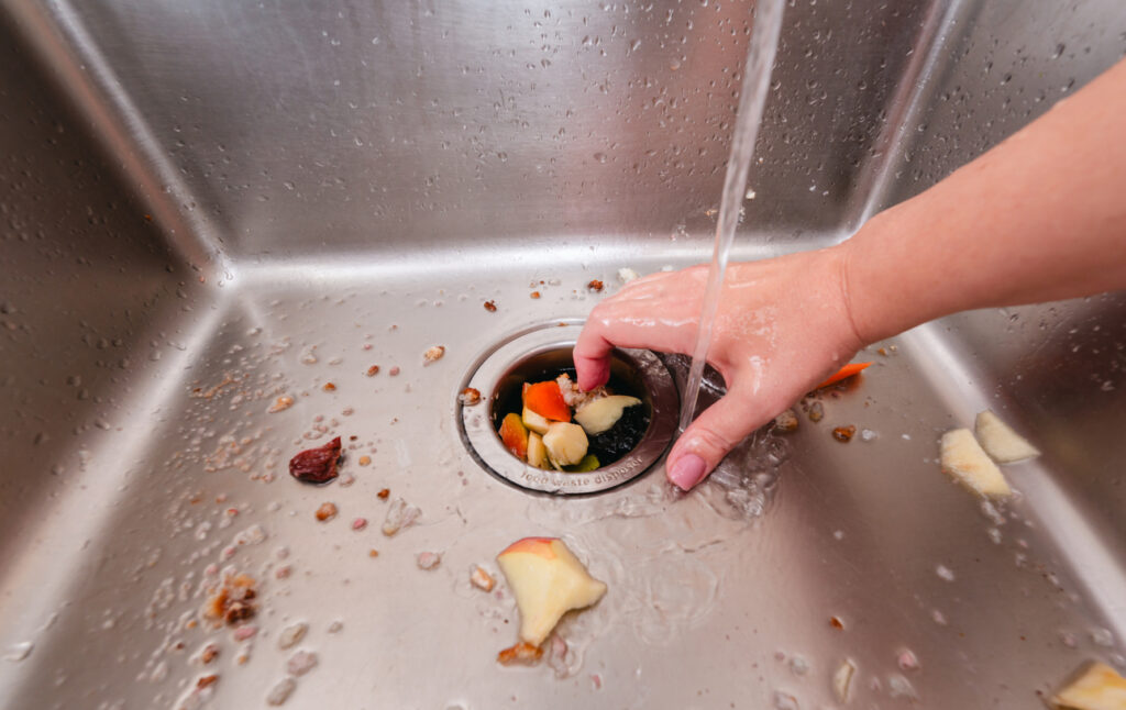 food in a drain